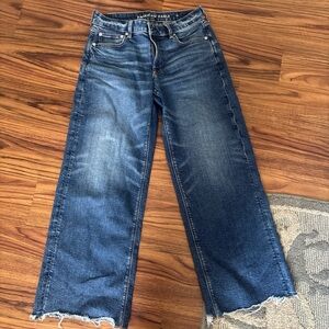 American Eagle Outfitters Women's Dark Blue Flare Jeans